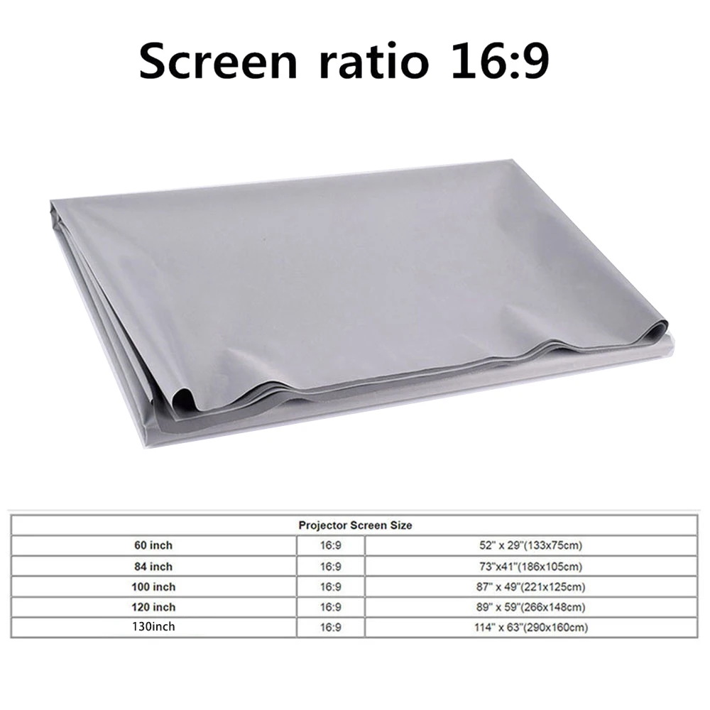 

High Brightness Reflective Projector Screen 60/84/100/120 inch 16:9 Fabric Cloth For Xiaomi DLP YG300 T6 XGIMI H2 HALO Mogo