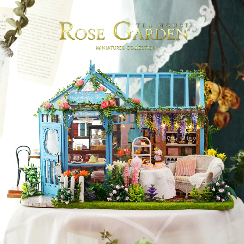 British Retro DIY Doll House Rose Garden Tea House Miniature Wooden Dollhouse Adult Child Xmas Gift Birthday Surprise
British Retro DIY Doll House Rose Garden Tea House Miniature Wooden Dollhouse Adult Child Xmas Gift Birthday Surprise