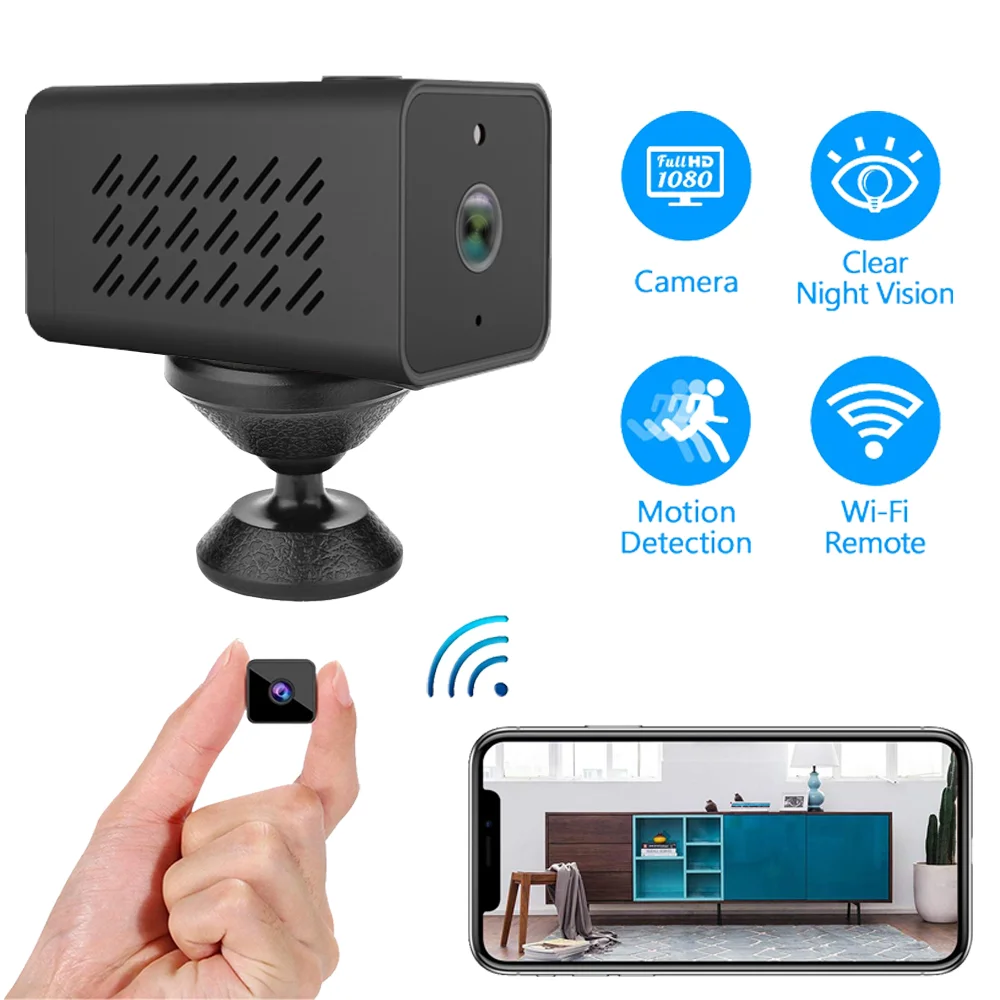 Мини HD 10Hours длительный срок службы батареи WiFi камера с ночным видением 1080P низкое