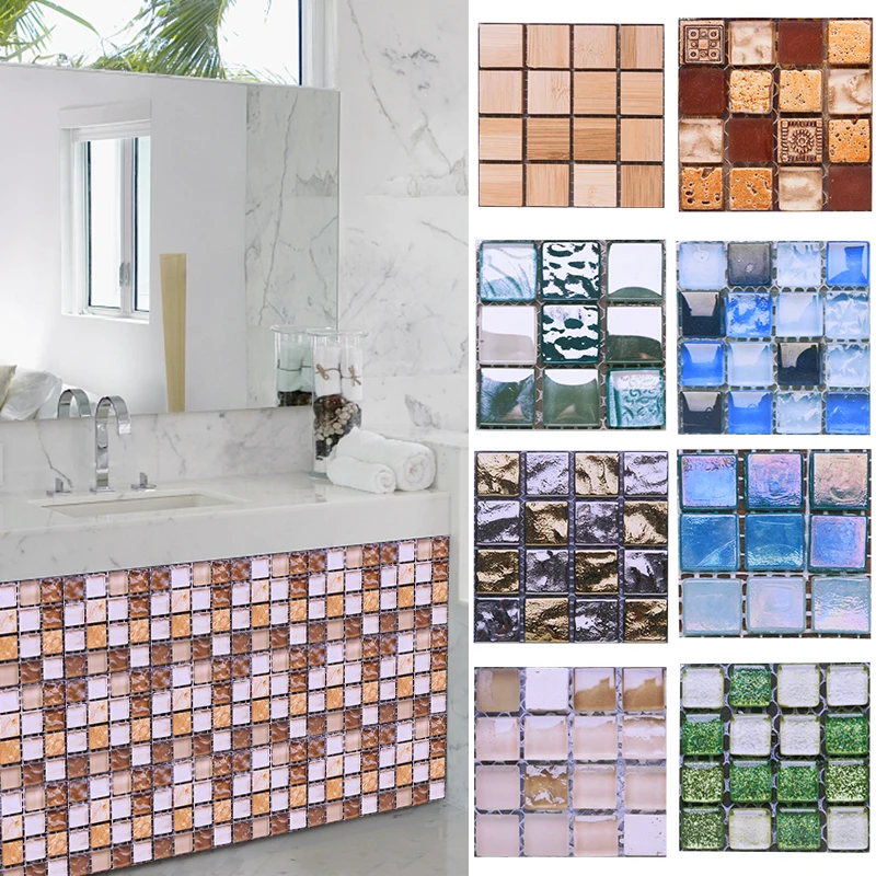10pcs 10cm Mosaic Wall Tile Waterproof Self Adhesive Stickers for Home Bathroom PVC Tile Decal Kitchen Wall Sticker Decoration
10pcs 10cm Mosaic Wall Tile Waterproof Self Adhesive Stickers for Home Bathroom PVC Tile Decal Kitchen Wall Sticker Decoration