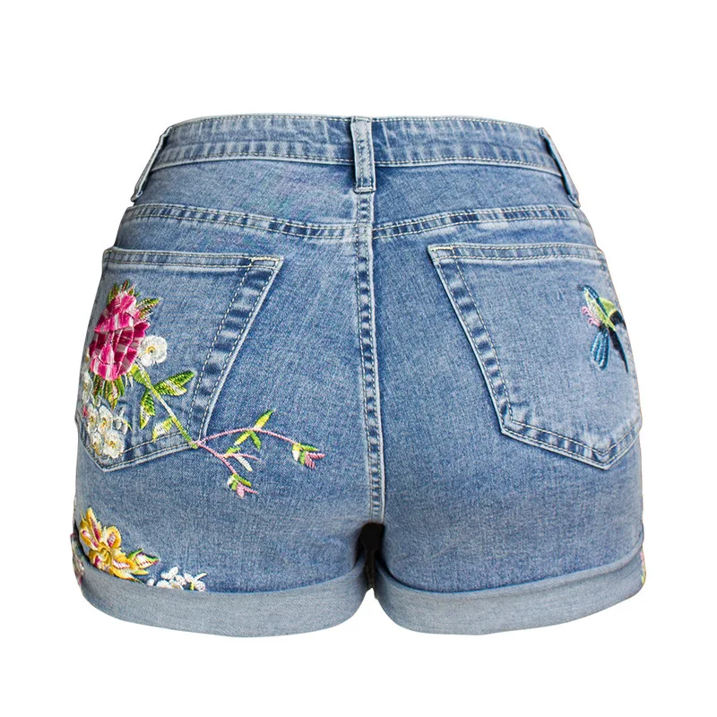 New women s wide leg spandex shorts big yards dress 3 d heavy embroidery denim shorts the female flowers 
New women s wide leg spandex shorts big yards dress 3 d heavy embroidery denim shorts the female flowers