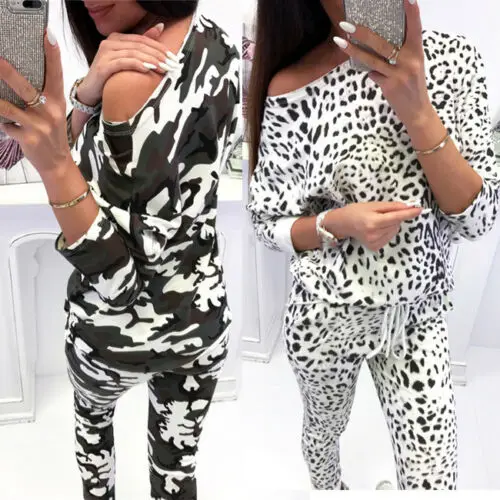 Women Tracksuits Autumn Sportwear Leopard Camo Sets 2Pcs Sweatshirts Drawstring Long Trousers Fashion Female Cotton Outfits
Women Tracksuits Autumn Sportwear Leopard Camo Sets 2Pcs Sweatshirts Drawstring Long Trousers Fashion Female Cotton Outfits
