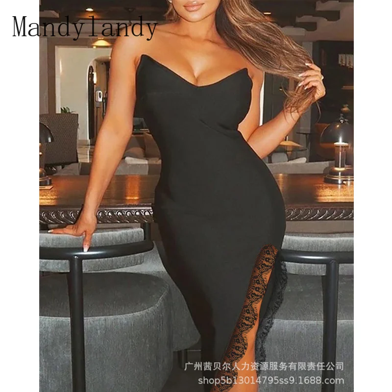 Женское элегантное кружевное вечернее платье Mandylandy в стиле пэчворк, без рукавов, с высокой талией и лямкой на шее
Женское элегантное кружевное вечернее платье Mandylandy в стиле пэчворк, без рукавов, с высокой талией и лямкой на шее