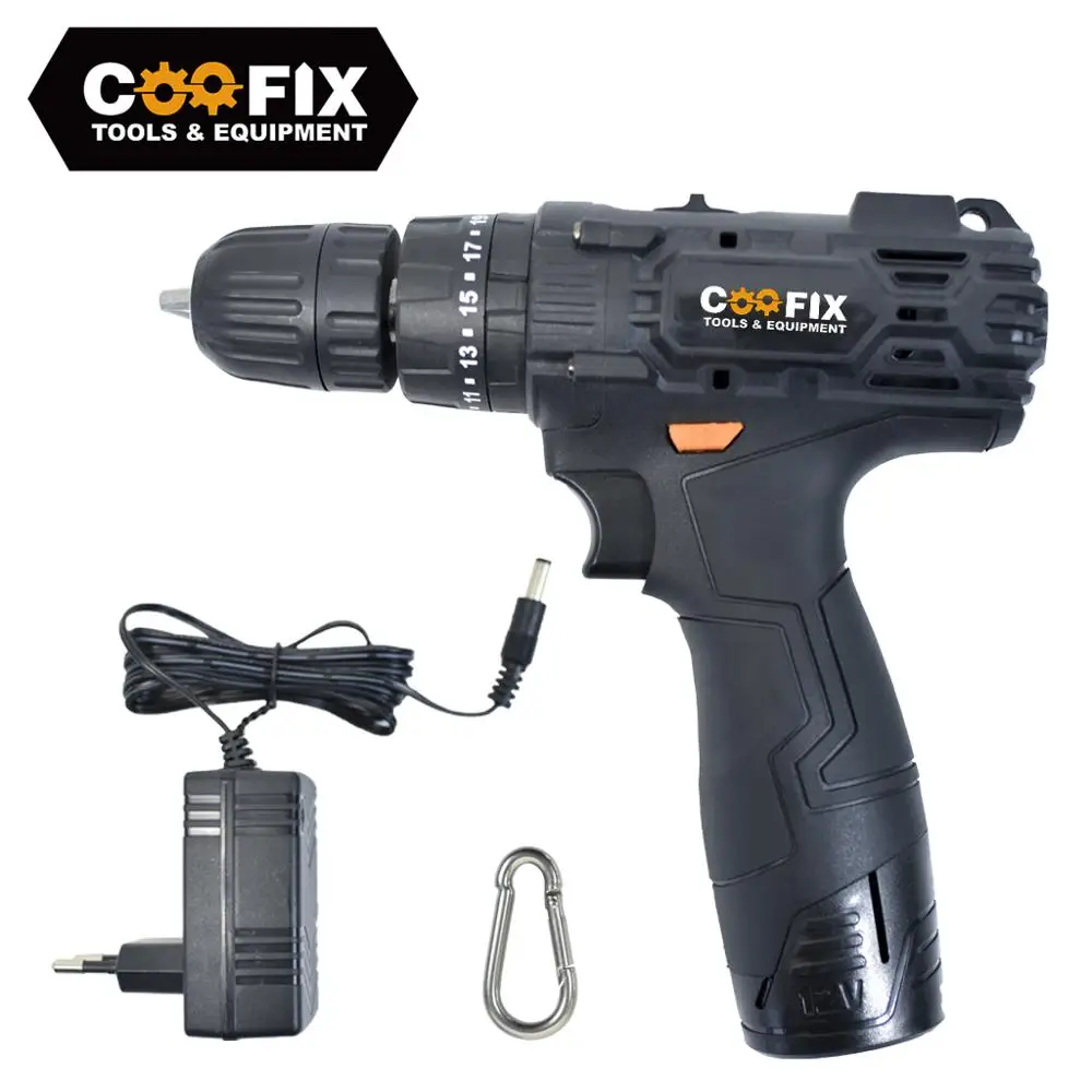 COOFIX 12V Electric Cordless Drill Screwdriver Household Rechargeable Lithium Batter Drill Screwdriver Power Tools
COOFIX 12V Electric Cordless Drill Screwdriver Household Rechargeable Lithium Batter Drill Screwdriver Power Tools
