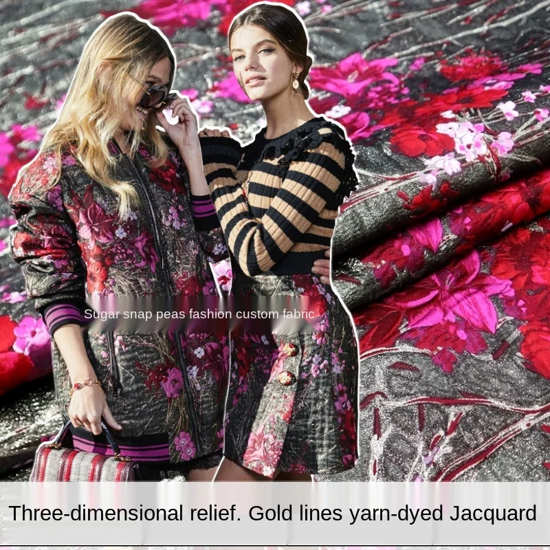 European yarn-dyed jacquard suit jacket fabric autumn elegant gold silk three-dimensional embossed flower brocade fabric
European yarn-dyed jacquard suit jacket fabric autumn elegant gold silk three-dimensional embossed flower brocade fabric