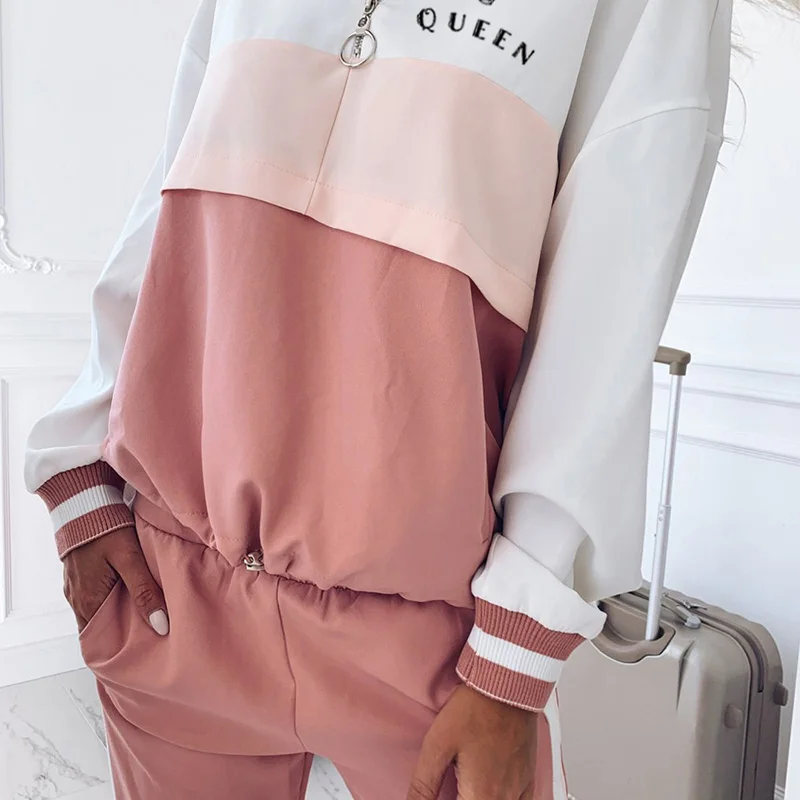 Oversize Hoodies 2 Piece Set Long Sleeve Women Patchwork Suit Zipper Letter Print Sweatshirt Running Tracksuit Female Sportswear
Oversize Hoodies 2 Piece Set Long Sleeve Women Patchwork Suit Zipper Letter Print Sweatshirt Running Tracksuit Female Sportswear