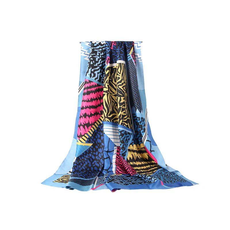 Женский саржевый хиджаб FS вечерний шарф платок с принтом из камней на весну и