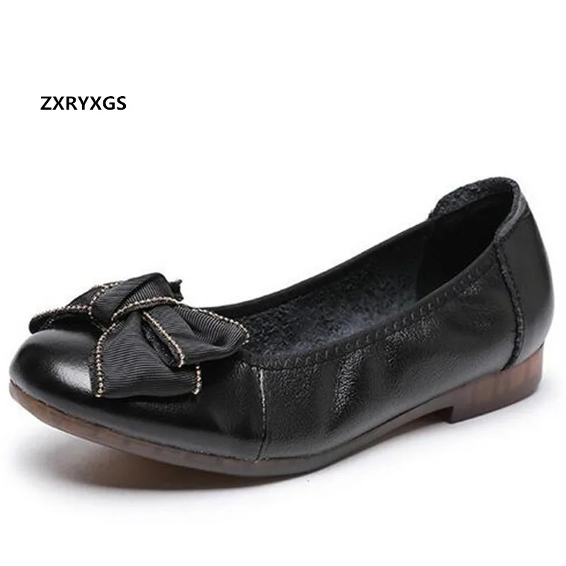 Promotion Sweet Bow Genuine Leather Flats 2021 New Spring Round Toe Soft Sole Comfortable Shoes Women Flat Shoes Black White
Promotion Sweet Bow Genuine Leather Flats 2021 New Spring Round Toe Soft Sole Comfortable Shoes Women Flat Shoes Black White