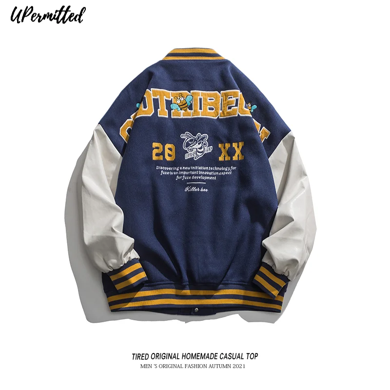 2021 Autumn New Design Baseball Jacket Men's Fashion Loose Couples Matching Casual Patchwork Color American Old School Hot Sale
2021 Autumn New Design Baseball Jacket Men's Fashion Loose Couples Matching Casual Patchwork Color American Old School Hot Sale