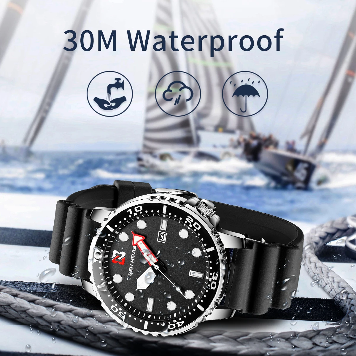 Ben Nevis Men's Watches Fashion Analog Quartz Watch with Date Military Watch Waterproof Silicone Rubber Strap Wristwatch for Man
Ben Nevis Men's Watches Fashion Analog Quartz Watch with Date Military Watch Waterproof Silicone Rubber Strap Wristwatch for Man