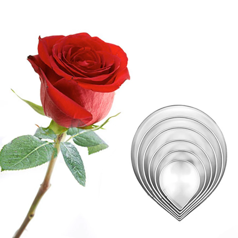 6Pcs Stainless Steel Rose Flower Cookie Cutter Biscuit Baking Mold Fondant Mould Wedding Party For Making Cake Tool Reusable
6Pcs Stainless Steel Rose Flower Cookie Cutter Biscuit Baking Mold Fondant Mould Wedding Party For Making Cake Tool Reusable