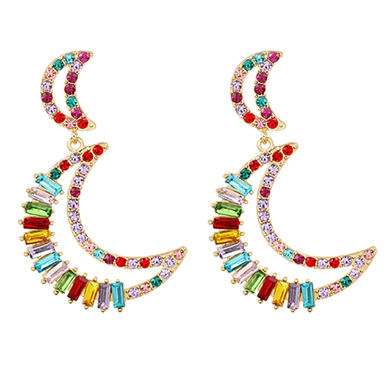 ZHINI New Personality Double Moon Hollow Dangle Earrings for Women Simple Charming Rhinestone Earring Wedding Fashion Jewelry
ZHINI New Personality Double Moon Hollow Dangle Earrings for Women Simple Charming Rhinestone Earring Wedding Fashion Jewelry