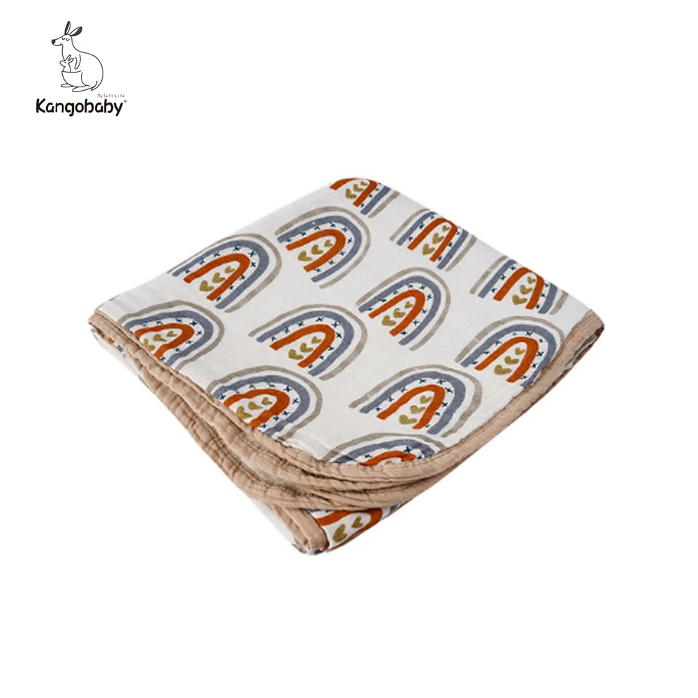 Kangobaby 4 layers 100% Cotton Muslin Baby Air Condition Blanket Quilt with Rainbow Print
Kangobaby 4 layers 100% Cotton Muslin Baby Air Condition Blanket Quilt with Rainbow Print