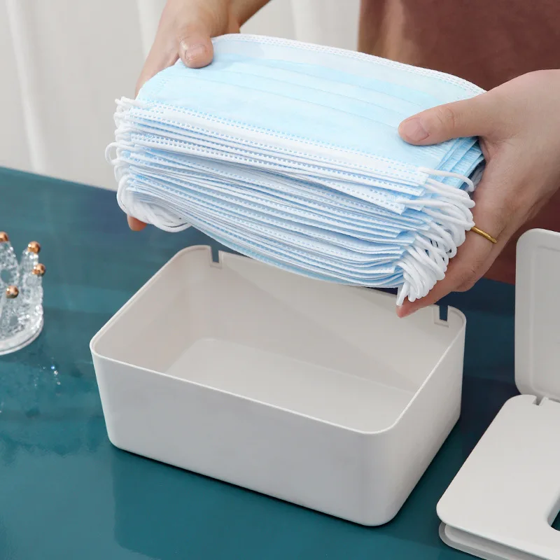 Wet Wipes Dispenser Holder With Lid Tissue Paper Storage Box Home Office Face Mask Storage Box Desktop Tissue Mask Storage Case
Wet Wipes Dispenser Holder With Lid Tissue Paper Storage Box Home Office Face Mask Storage Box Desktop Tissue Mask Storage Case