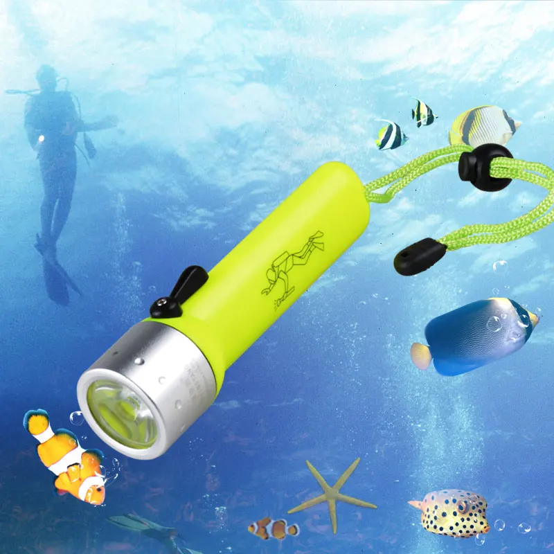 

Bright 5W LED flashlight diving torch outdoor camping waterproof lantern use 4 x AA batteries swimming