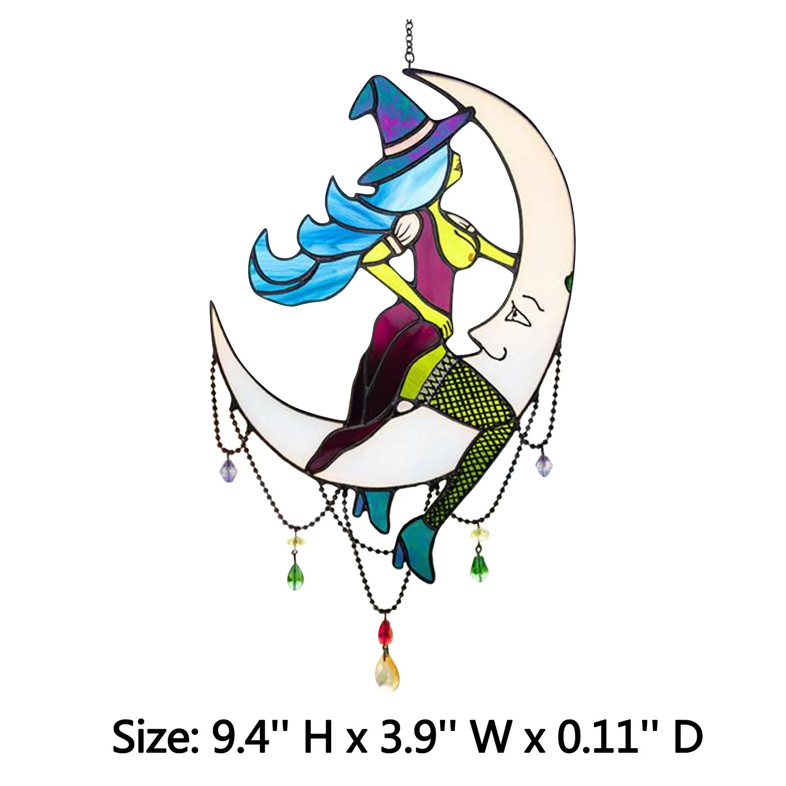 Witch on Moon Decoration Stained Acrylic Hanging Sunbathing Decorative Pendant Stained Glass Witch Ornaments Hangs Home Indoor
Witch on Moon Decoration Stained Acrylic Hanging Sunbathing Decorative Pendant Stained Glass Witch Ornaments Hangs Home Indoor