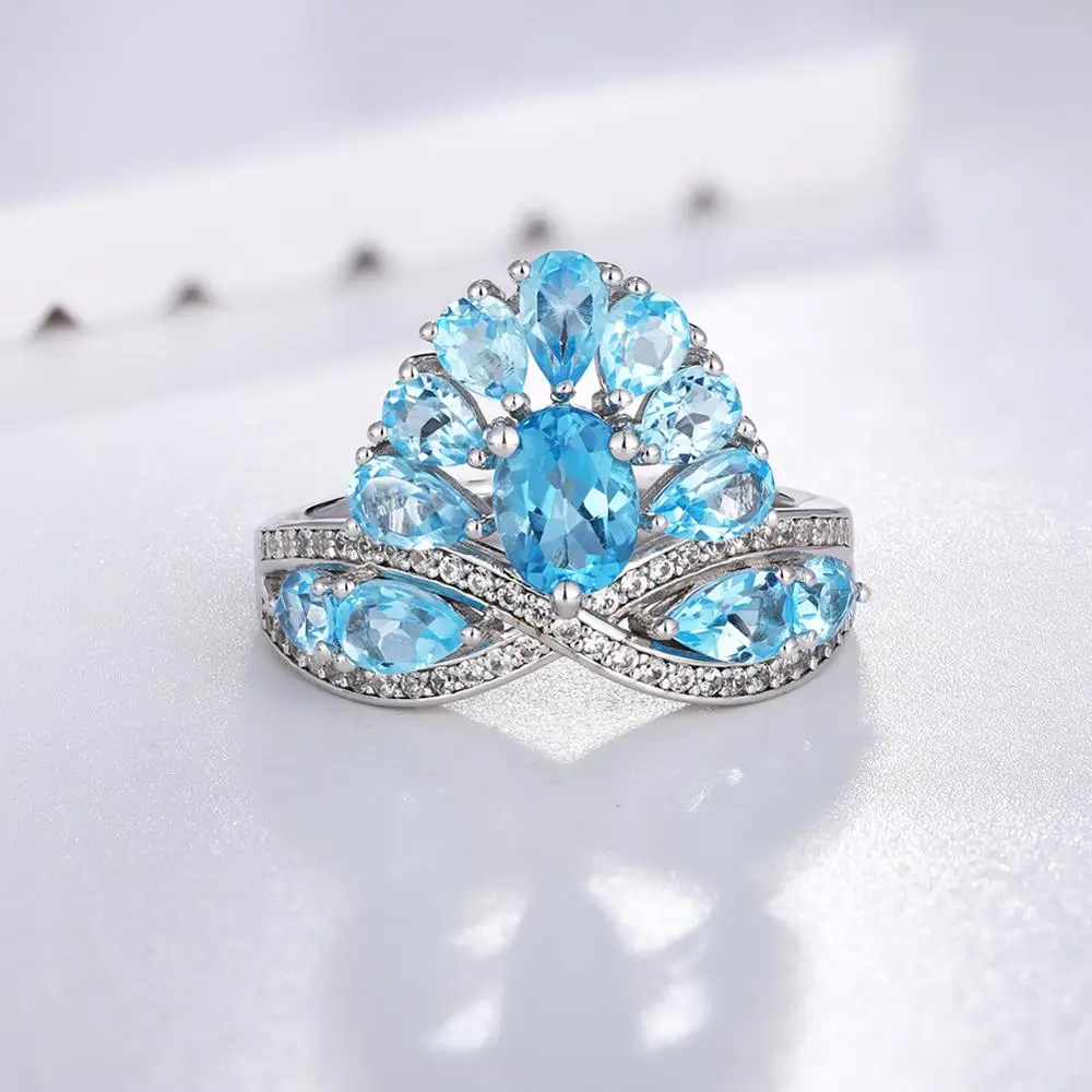 GZ ZONGFA Exquisite Luxury Shiny Natural Blue Topaz Gemstone Women 100% Pure 925 Sterling Silver Ring Fine Jewelry
GZ ZONGFA Exquisite Luxury Shiny Natural Blue Topaz Gemstone Women 100% Pure 925 Sterling Silver Ring Fine Jewelry