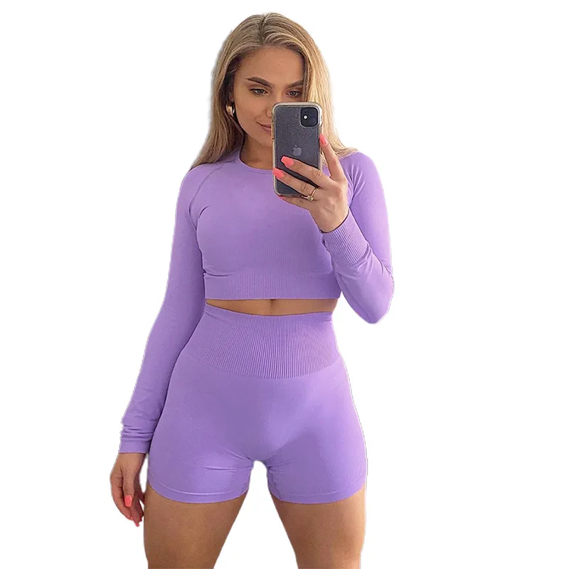 Seamless Two Piece Set Autumn Casual Women Sweat Suits Solid Color Knitted Long-Sleeve Tight Track Suit Female Sports Suits
Seamless Two Piece Set Autumn Casual Women Sweat Suits Solid Color Knitted Long-Sleeve Tight Track Suit Female Sports Suits