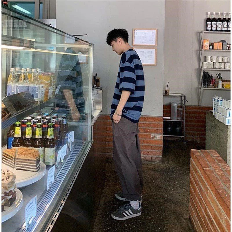 2021 Summer High Quality Striped Print Men's Cotton T-Shirt Harajuku Loose Japan Style Oversize Clothes Hip Hop Funny Couple Top
2021 Summer High Quality Striped Print Men's Cotton T-Shirt Harajuku Loose Japan Style Oversize Clothes Hip Hop Funny Couple Top