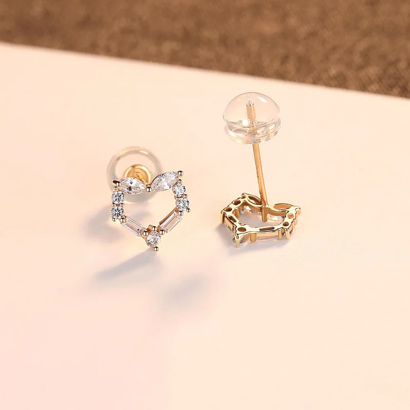 Romantic Real14k Gold AAA Zircon Love Heart Stud Earrings for Women Mini dainty Fine Jewelry gift bridesmaid Brincos
Romantic Real14k Gold AAA Zircon Love Heart Stud Earrings for Women Mini dainty Fine Jewelry gift bridesmaid Brincos