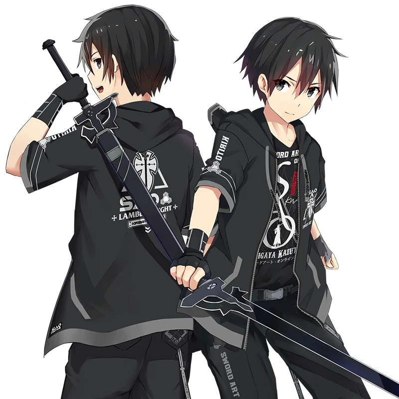 Anime Sword Art Online Kirito Cosplay Costumes Kirigaya Kazuto T-shirt Cotton Tee Top Short Sleeve Zipper Hooded Coat Pants
Anime Sword Art Online Kirito Cosplay Costumes Kirigaya Kazuto T-shirt Cotton Tee Top Short Sleeve Zipper Hooded Coat Pants
