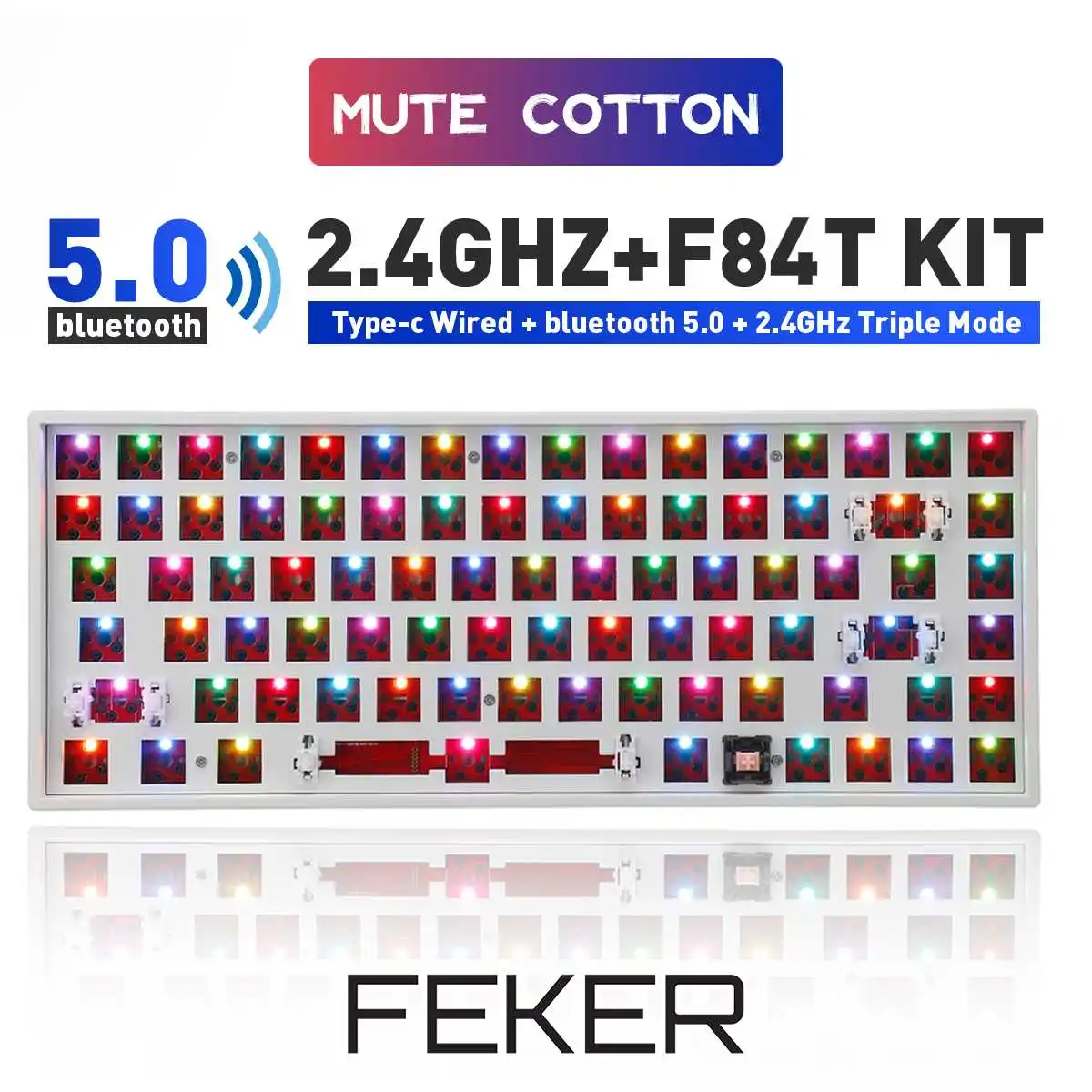 FEKER 84 Keys Hotswap DIY Keyboard Customized Kit Triple Mode bluetooth 2.4Ghz NKRO Backlit Mute Cotton Mechanical Keyboard Kit
FEKER 84 Keys Hotswap DIY Keyboard Customized Kit Triple Mode bluetooth 2.4Ghz NKRO Backlit Mute Cotton Mechanical Keyboard Kit