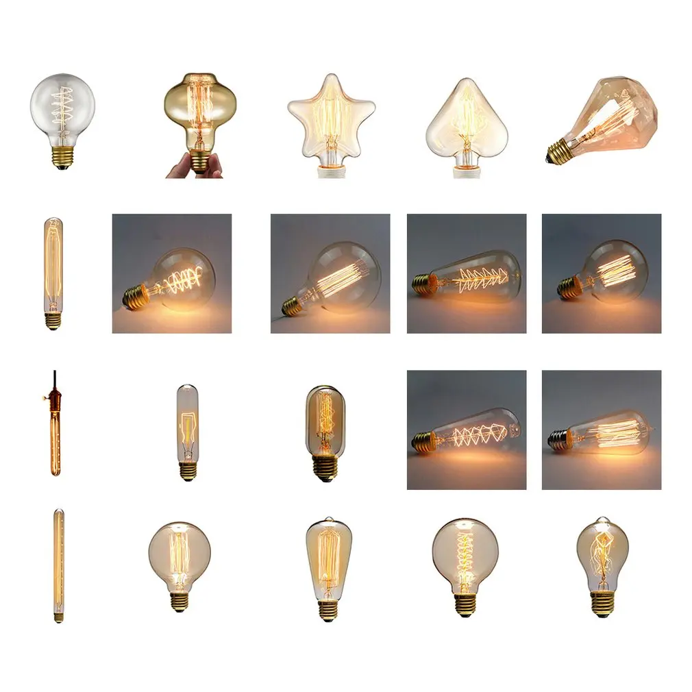 Edison Light Bulb Retro Bulb Tungsten Light Creative Antique Light Source Bulb E27 Screw Super Bright Energy-Saving LEDLamp
Edison Light Bulb Retro Bulb Tungsten Light Creative Antique Light Source Bulb E27 Screw Super Bright Energy-Saving LEDLamp
