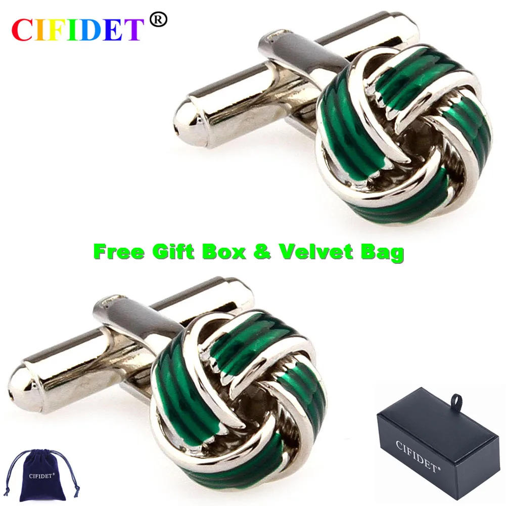 CIFIDET Stainless Steel Mens Cufflink Green Enamel Knots Cuff Link With Velvet Bag and Gift Box Jewelry Accessories Present
CIFIDET Stainless Steel Mens Cufflink Green Enamel Knots Cuff Link With Velvet Bag and Gift Box Jewelry Accessories Present