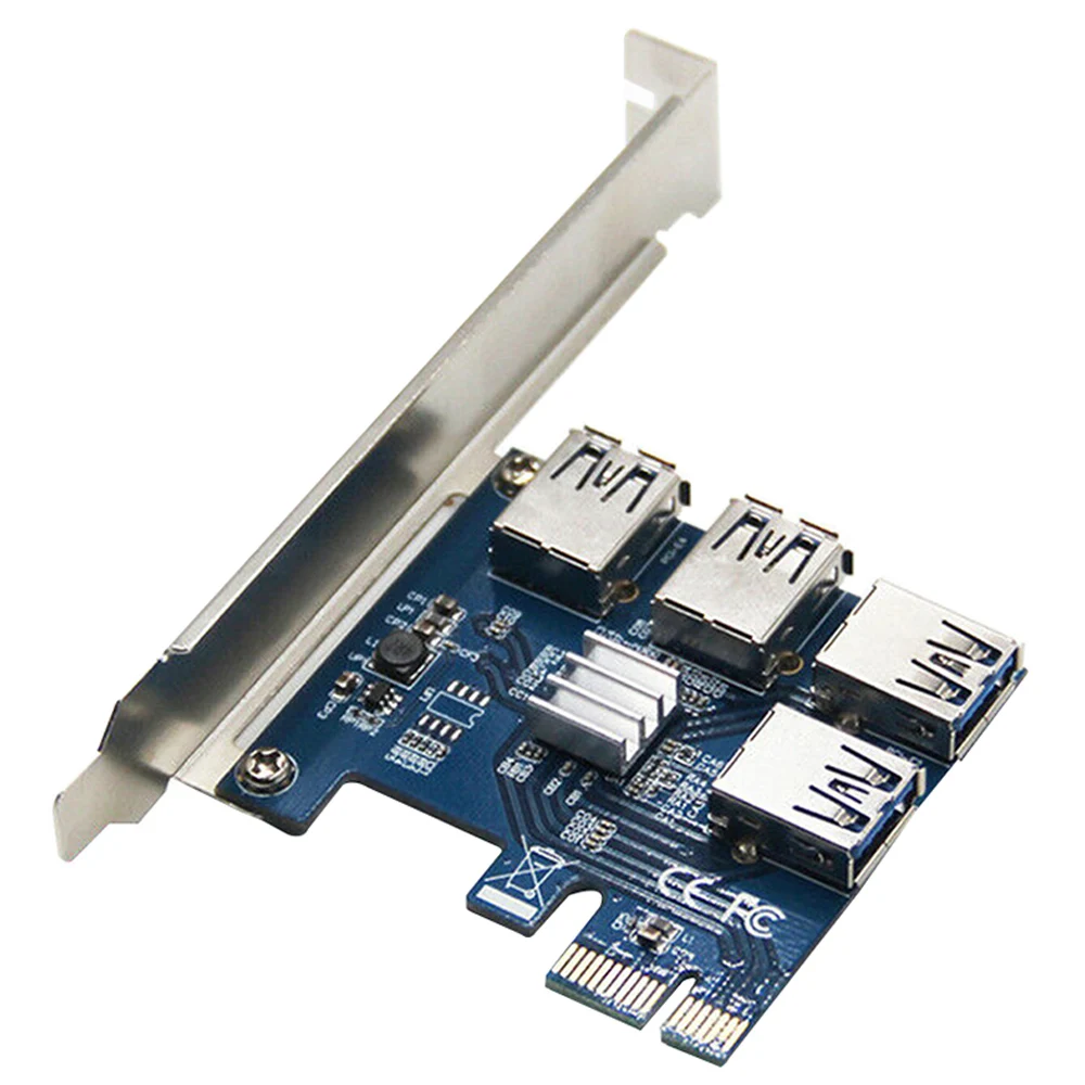 PCI E адаптер 1 поворот 4 Express слот 1x до 16x USB 3 0 карта расширения для майнинга PCIe