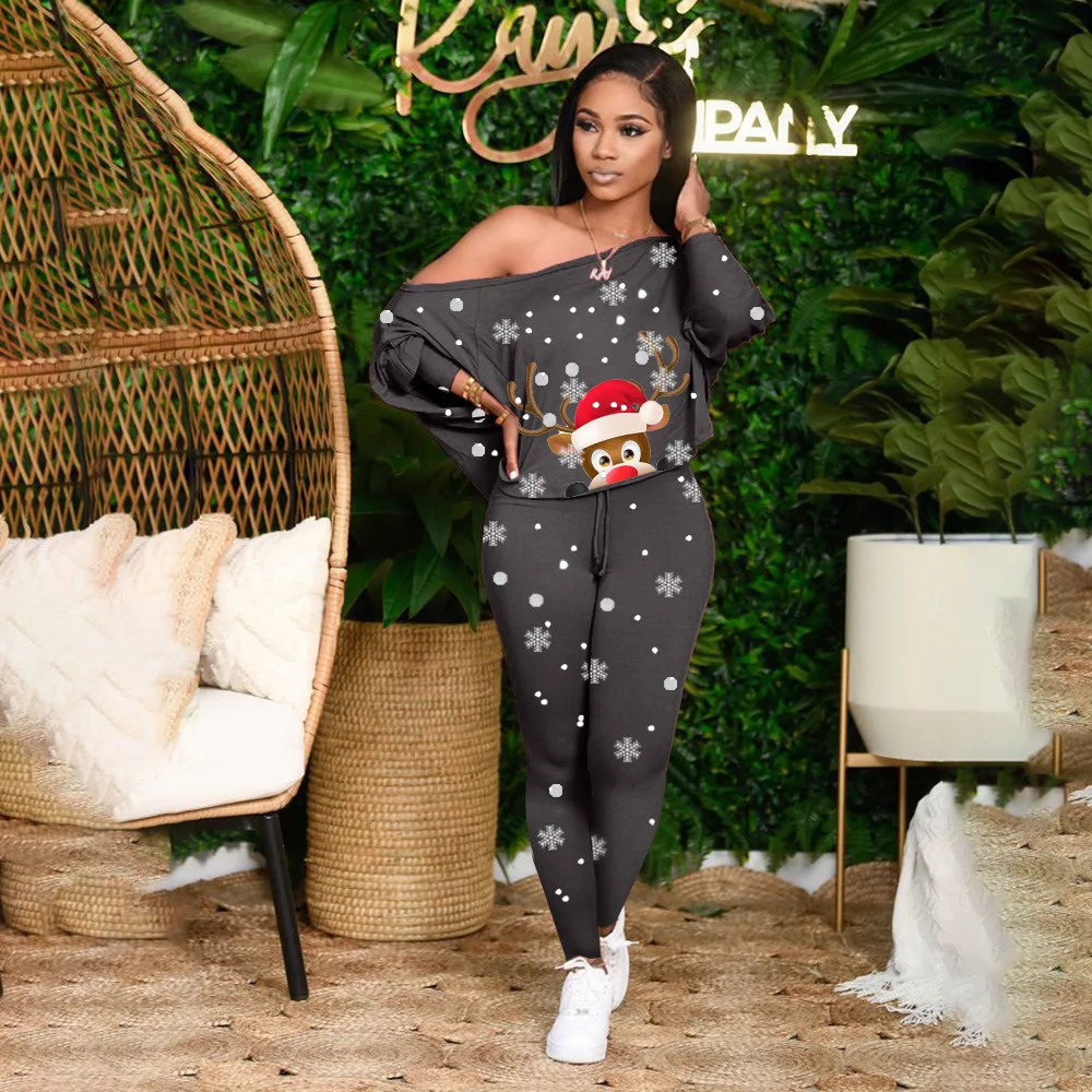 Christmas Two pieces Women Pajama Sets Printed Long Sleeve Loose T shirt Top+ Pants Track Suit Women Casual Home Clothes
Christmas Two pieces Women Pajama Sets Printed Long Sleeve Loose T shirt Top+ Pants Track Suit Women Casual Home Clothes