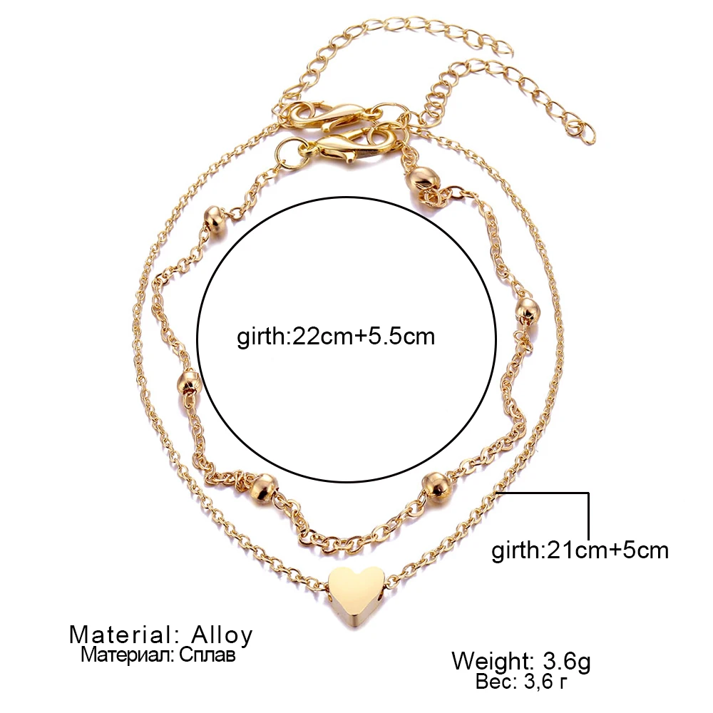 High Quality Women's Anklet Bohemian Layered Heart-shaped Anklet 2021 Summer Beach Anklet Women's Anklet
High Quality Women's Anklet Bohemian Layered Heart-shaped Anklet 2021 Summer Beach Anklet Women's Anklet