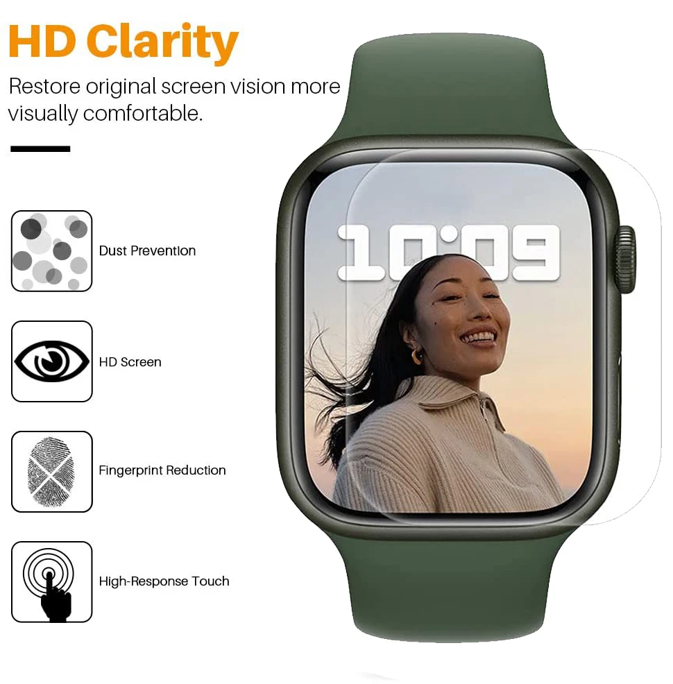 Пленка для Apple Watch 45 мм 41 44 40 42 38 защитная пленка экрана (не стекло) iwatch защита watch