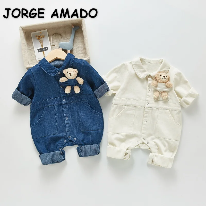 2021 New Autumn Baby Girls Boys Romper Long Sleeves Pullover Bear Doll Denim Pocket Jumpsuit Children Casual Outwear E310
2021 New Autumn Baby Girls Boys Romper Long Sleeves Pullover Bear Doll Denim Pocket Jumpsuit Children Casual Outwear E310