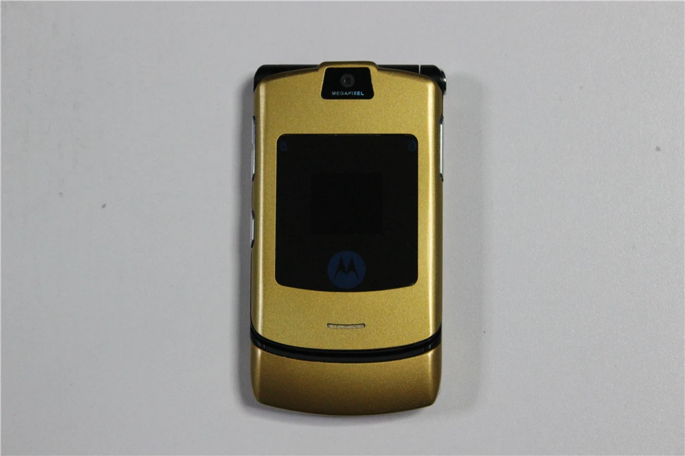 V3i 100% Original Motorola Razr Quad Band Flip GSM Bluetooth MP3 Unlocked Old Refurbished Mobile Phone | Мобильные телефоны и