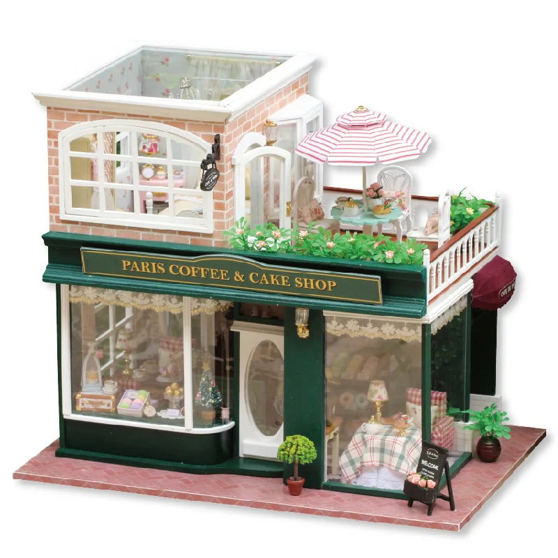 Doll House Furniture Kit DIY LED Light Loft Miniature 3D Wooden Building Kits Coffee Cake Shop Dollhouse Toy for Kids Xmas Gifts
Doll House Furniture Kit DIY LED Light Loft Miniature 3D Wooden Building Kits Coffee Cake Shop Dollhouse Toy for Kids Xmas Gifts
