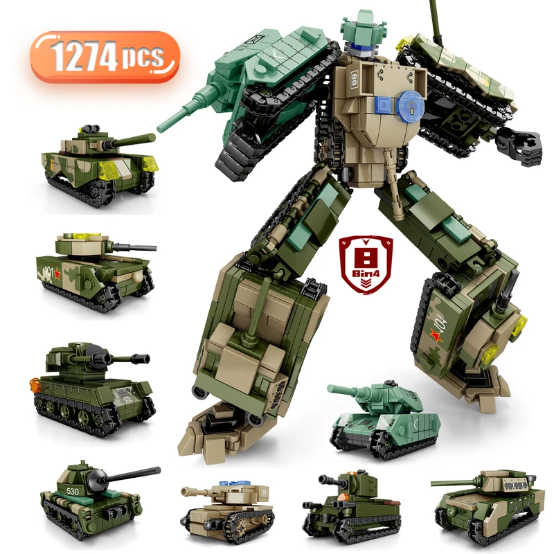 WW 28 Change 4 Technical Armed Deformation Military Robot Building Blocks Tracked Tank Vehicle Bricks Educate Toys For Kids Gift
WW 28 Change 4 Technical Armed Deformation Military Robot Building Blocks Tracked Tank Vehicle Bricks Educate Toys For Kids Gift