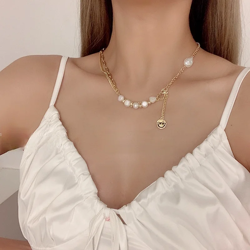 12pcs/lot Light Luxury Pearl Necklace Smiley Face Round Brand Necklace New Female Accessories Chain Accessories for Women
12pcs/lot Light Luxury Pearl Necklace Smiley Face Round Brand Necklace New Female Accessories Chain Accessories for Women