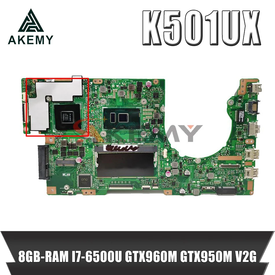 K501UX Laptop motherboard For Asus K501UB K501UQ K501UXM A501U original mainboard 8GB-RAM I7-6500U GTX960M GTX950M V2G
K501UX Laptop motherboard For Asus K501UB K501UQ K501UXM A501U original mainboard 8GB-RAM I7-6500U GTX960M GTX950M V2G