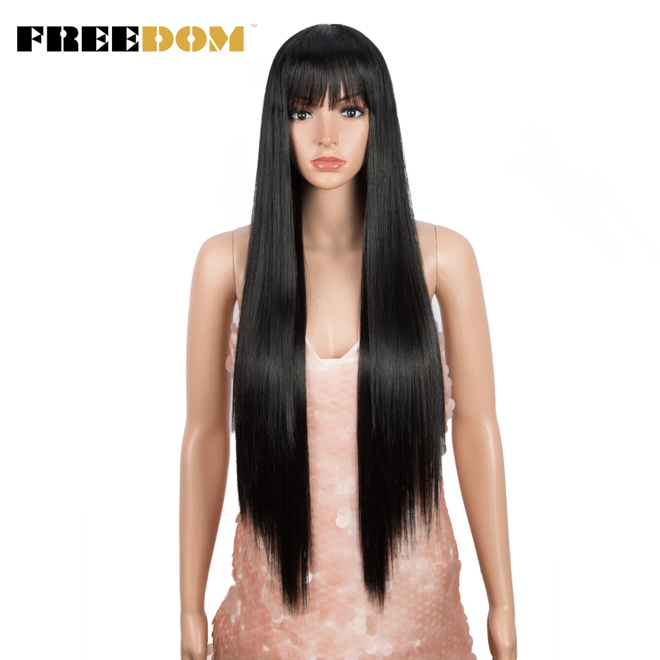 FREEDOM Wig With Bangs Long Straight Synthetic Wigs For Black Women Nature Black Ombre Wig Heat Resistant Fiber Cosplay Wigs
FREEDOM Wig With Bangs Long Straight Synthetic Wigs For Black Women Nature Black Ombre Wig Heat Resistant Fiber Cosplay Wigs