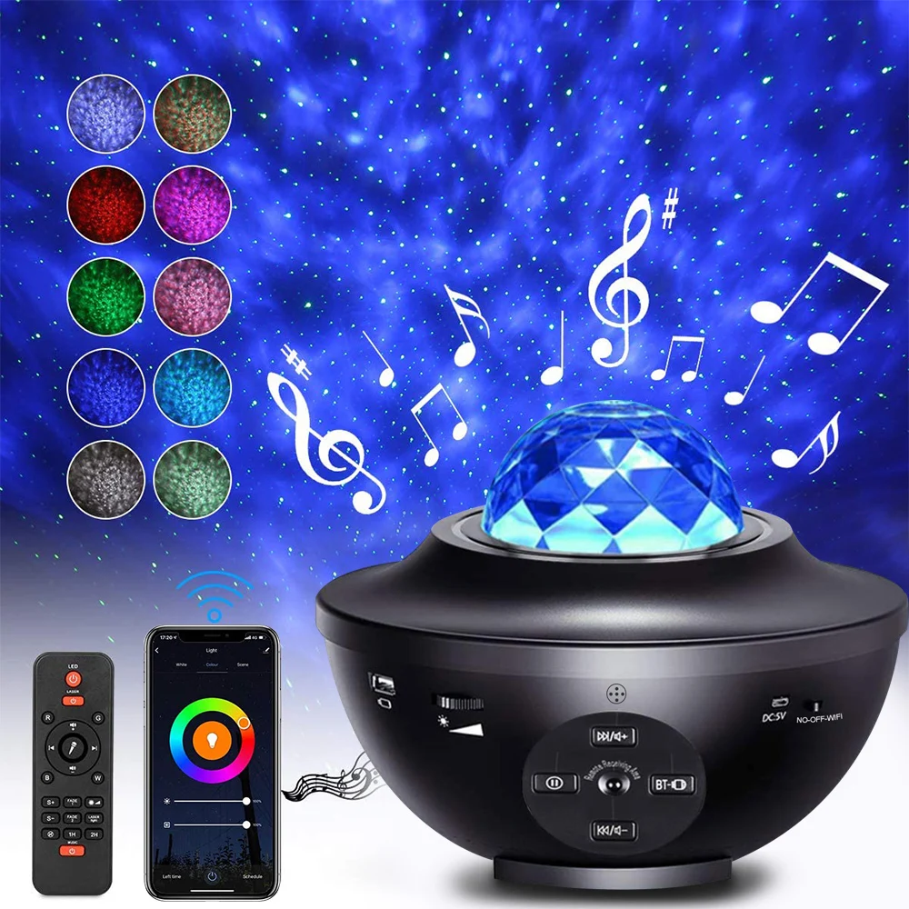 WIFI Smart LED Star Ocean Wave Projector Night Light Galaxy Starry Sky Projector Night Lamp Music Bluetooth Remote Bedroom Gifts
WIFI Smart LED Star Ocean Wave Projector Night Light Galaxy Starry Sky Projector Night Lamp Music Bluetooth Remote Bedroom Gifts