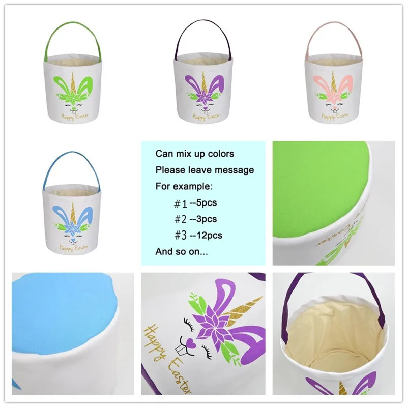 Hot Sale Easter Bunny Basket Canvas Candy Bucket 10pcs/Lot Unicorn Tote Bag Kids Gift Bag Festival Party Decoration
Hot Sale Easter Bunny Basket Canvas Candy Bucket 10pcs/Lot Unicorn Tote Bag Kids Gift Bag Festival Party Decoration