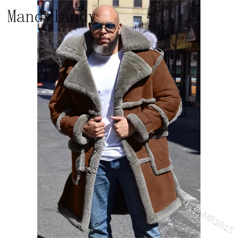 Mandylandy Parkas Coat Winter Long Sleeve Single-Breasted Turn-down Collar Warm Coat Men's Plush Loose Solid Color Splicing Coat
Mandylandy Parkas Coat Winter Long Sleeve Single-Breasted Turn-down Collar Warm Coat Men's Plush Loose Solid Color Splicing Coat
