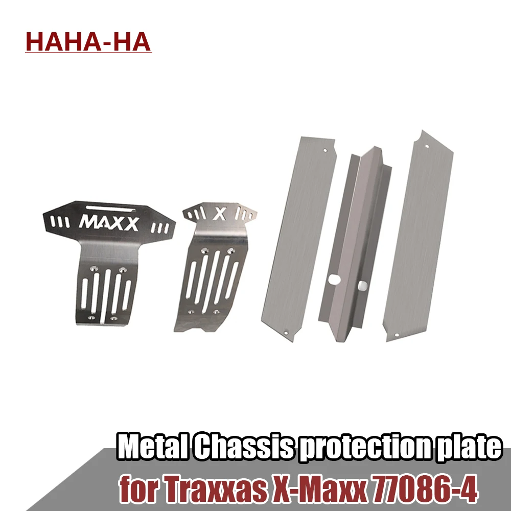 

1 Set Metal Chassis Armor Skid Plate Front Rear Bumper Protector Upgrade Parts for 1/5 RC Monster Truck X-Maxx 77086-4