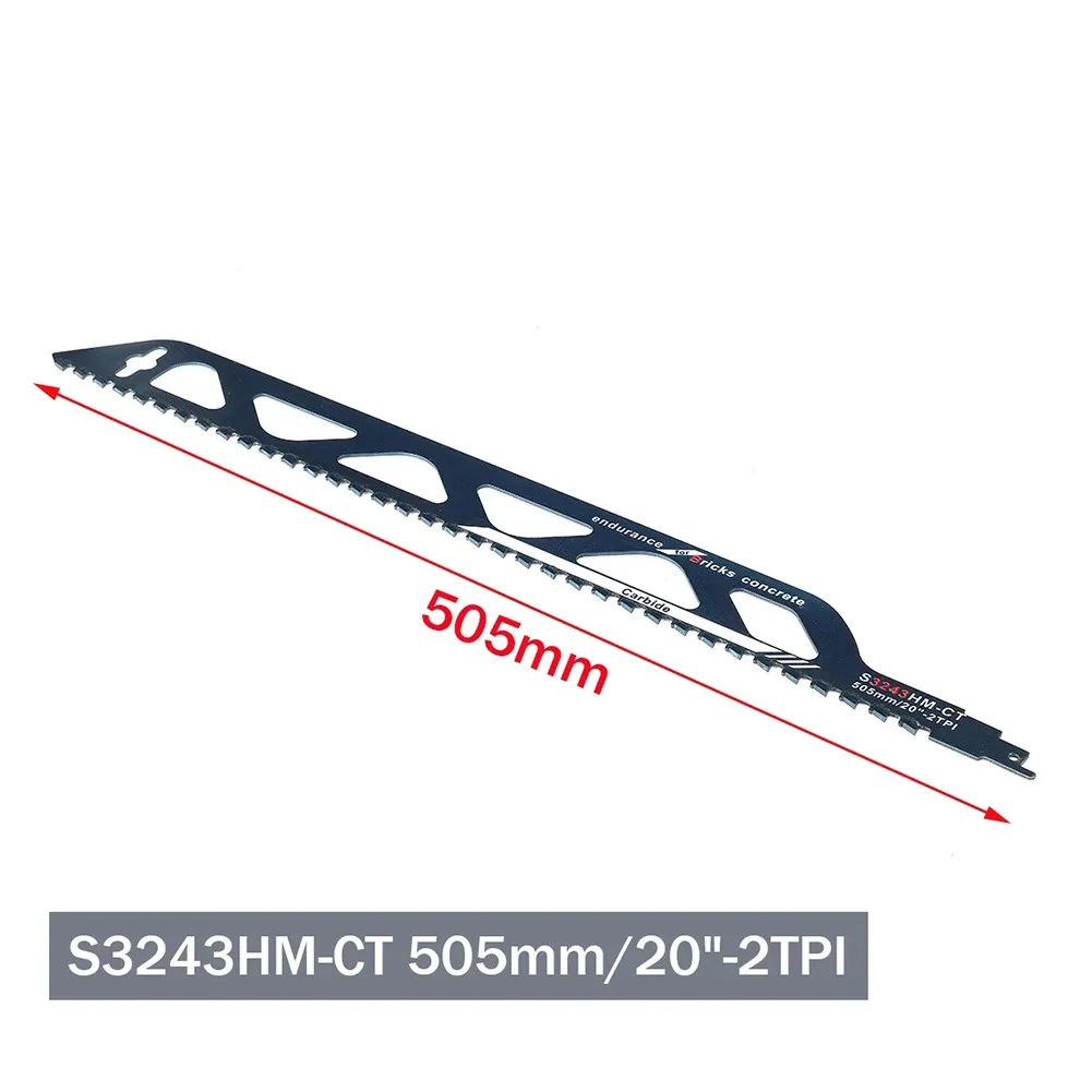 Reciprocating Saw Blade For Cutting Concrete Red Brick Stone Masonry Saber Carbide Saw Blade S3243HM/S2243HM/S1243HM/S0243HM
Reciprocating Saw Blade For Cutting Concrete Red Brick Stone Masonry Saber Carbide Saw Blade S3243HM/S2243HM/S1243HM/S0243HM