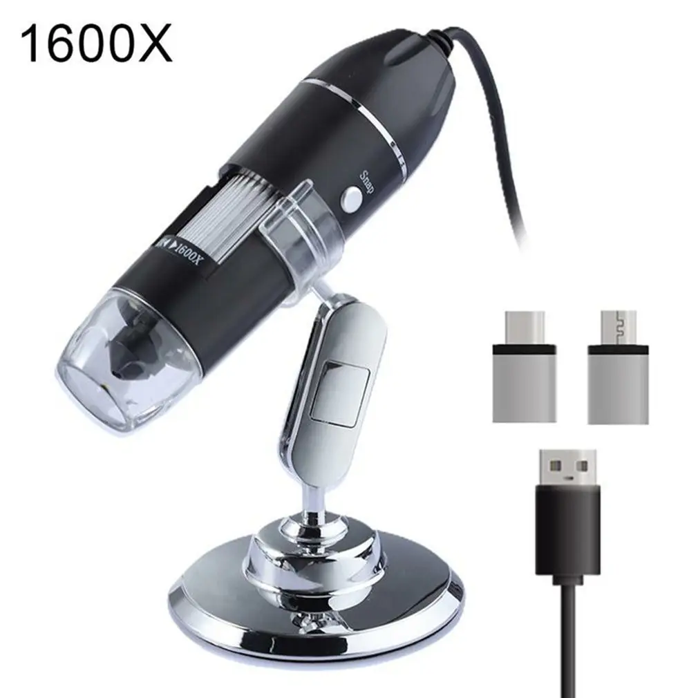 Adjustable 1600X 3 In 1 USB Digital Microscope Type-C Electronic Microscope Camera For Solding 8 LED Zoom Magnifier Endoscope
Adjustable 1600X 3 In 1 USB Digital Microscope Type-C Electronic Microscope Camera For Solding 8 LED Zoom Magnifier Endoscope