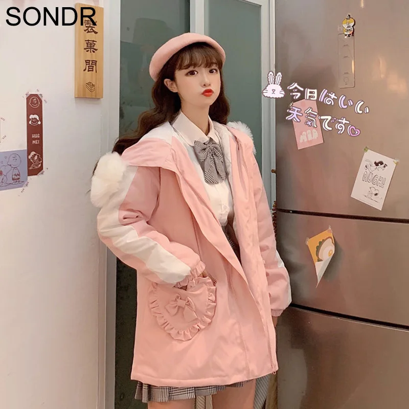 2020 New Kawaii Cotton Clothes Soft Sister Autumn Winter Padded Jacket Fashion Print Japanese Jacket Women Sweet Cute Pink Coat
2020 New Kawaii Cotton Clothes Soft Sister Autumn Winter Padded Jacket Fashion Print Japanese Jacket Women Sweet Cute Pink Coat