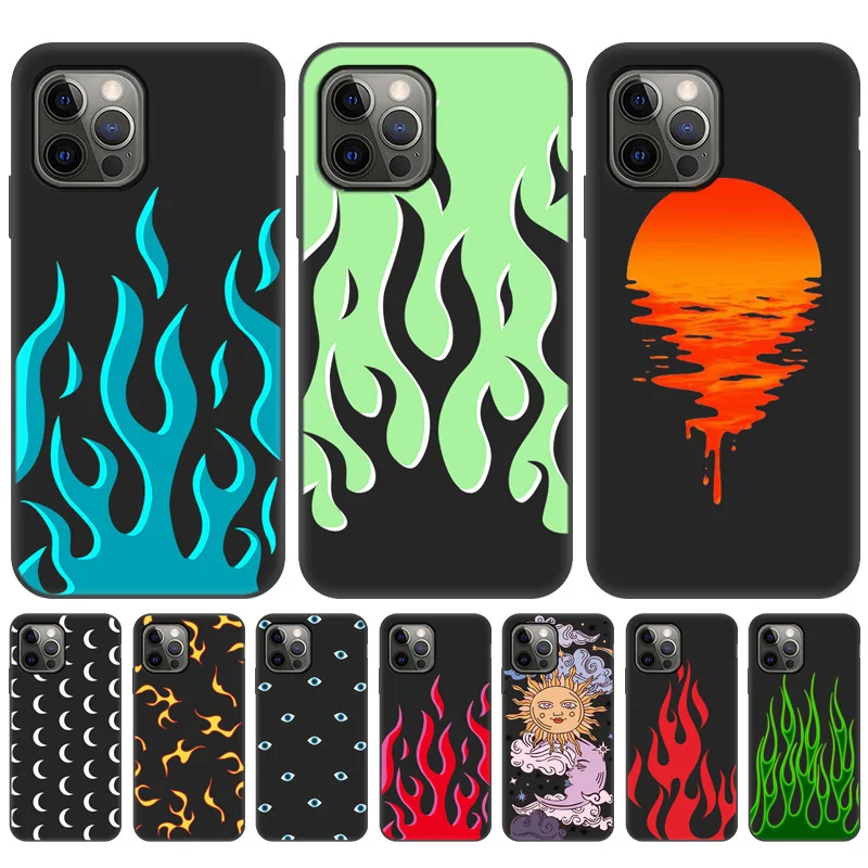 

On Oukitel C21 Case For Oukitel C21 Case Soft Silicon Back Cover For OukitelC21 C 21 Flame Painted Phone Bumper Capa