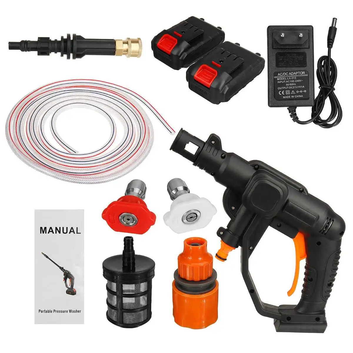 24V 520W High Pressure Cordless Electric Pressure Washer Power Washing Auto Spray Gun 28BAR Car Wash Water Gun Home Garden Tool
24V 520W High Pressure Cordless Electric Pressure Washer Power Washing Auto Spray Gun 28BAR Car Wash Water Gun Home Garden Tool