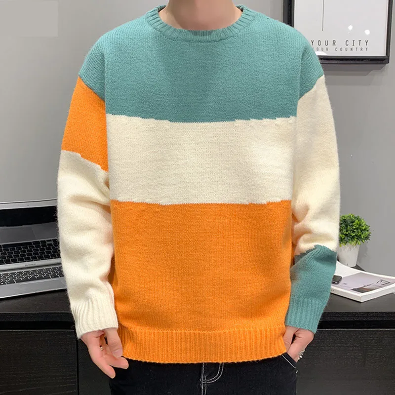 Casual Loose Knitted Sweater Men 2020 Autumn Winter Fashion Patchwork O-Neck Pullovers High Quality Youth Tops Streetwear M-3XL
Casual Loose Knitted Sweater Men 2020 Autumn Winter Fashion Patchwork O-Neck Pullovers High Quality Youth Tops Streetwear M-3XL