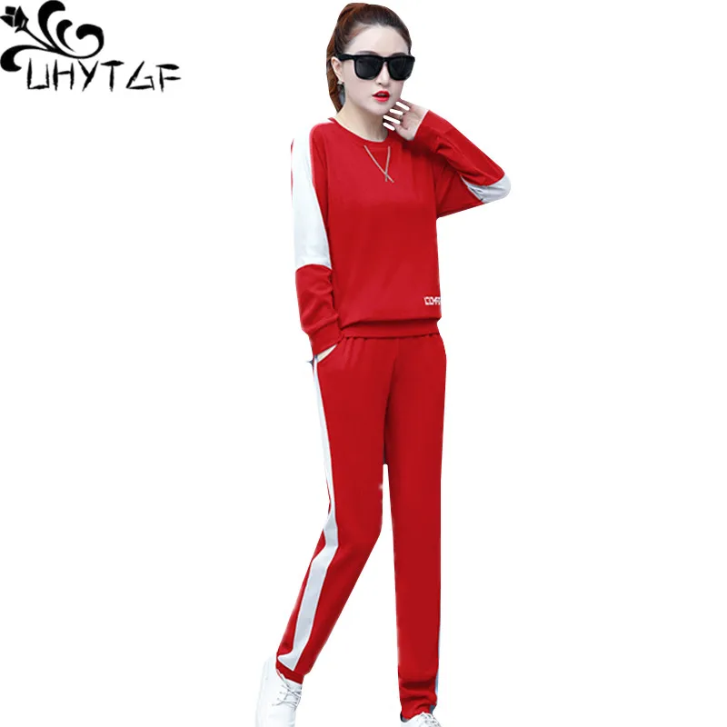 UHYTGF Women sports set fashion O neck pullover elegant spring autumn two piece set long sleeve casual plus size sportswear 1724
UHYTGF Women sports set fashion O neck pullover elegant spring autumn two piece set long sleeve casual plus size sportswear 1724